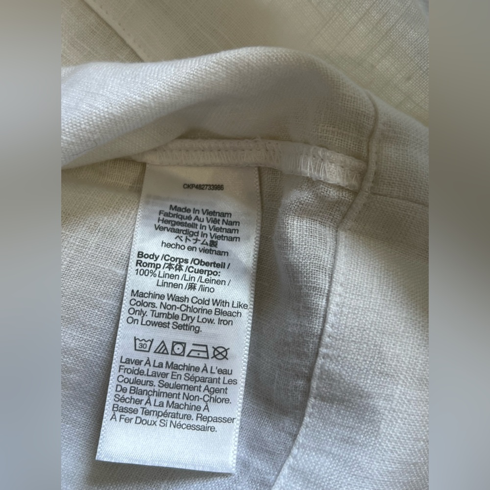 🆕Madewell Bateau-Neck Tank in 100% Linen COLOR Eyelet White Sz Small - Picture 12 of 12